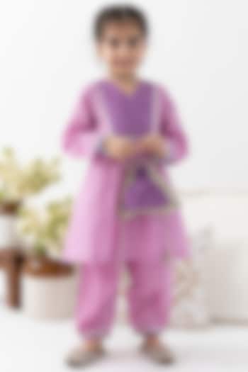 Purple Cotton Lurex Potli For Girls by Tiber Taber at Pernia's Pop Up Shop