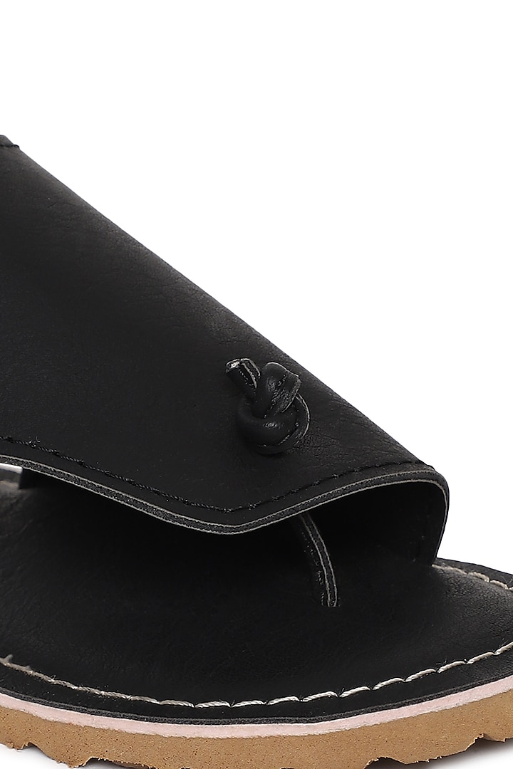 Black Handcrafted Sandals For Boys by Tiber Taber - Footwear at Pernia's Pop Up Shop