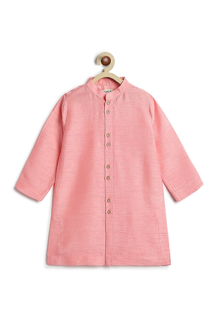 Pink Viscose Floral Printed Bundi Jacket For Boys by Tiber Taber at Pernia's Pop Up Shop