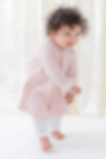 Pink Viscose Printed Kurta Set For Boys by Tiber Taber at Pernia's Pop Up Shop