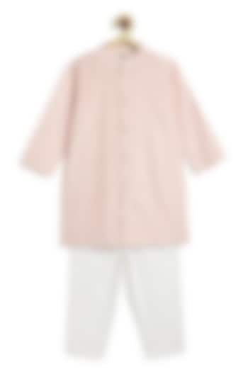 Pink Viscose Printed Kurta Set For Boys by Tiber Taber at Pernia's Pop Up Shop