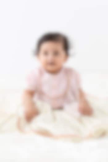 Cream Viscose Printed Lehenga Set For Girls by Tiber Taber at Pernia's Pop Up Shop