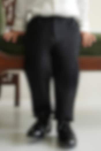 Black Cotton Pant For Boys by Tiber Taber at Pernia's Pop Up Shop
