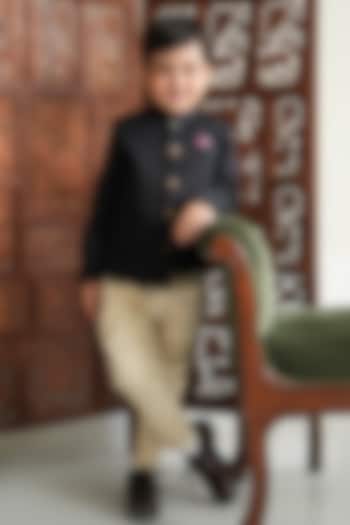 Cream Cotton Pant For Boys by Tiber Taber at Pernia's Pop Up Shop