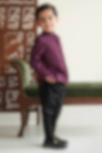 Black Cotton Pant For Boys by Tiber Taber at Pernia's Pop Up Shop