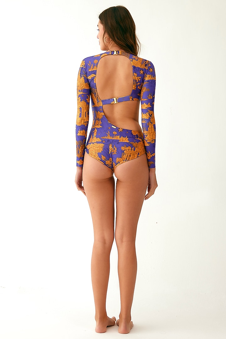 Purple & Orange Polyamide Swimsuit by Tizzi at Pernia's Pop Up Shop