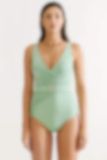 Sage Green Polyamide & Elastane Tankini Swimsuit by Tizzi at Pernia's Pop Up Shop