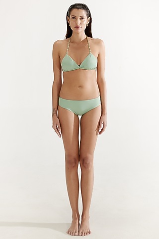 Sage Green Polyamide & Elastane Bikini Set by Tizzi