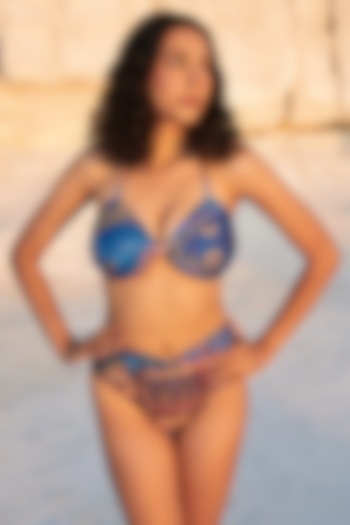 Blue Polyamide & Elastane Bikini Set by Tizzi at Pernia's Pop Up Shop