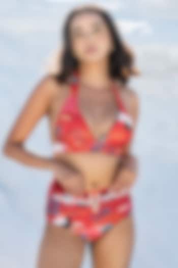 Red Polyamide & Elastane Bikini Set by Tizzi