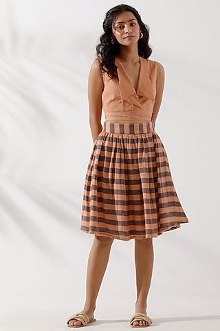 Peach Cotton Crop Top by The Indian Cause