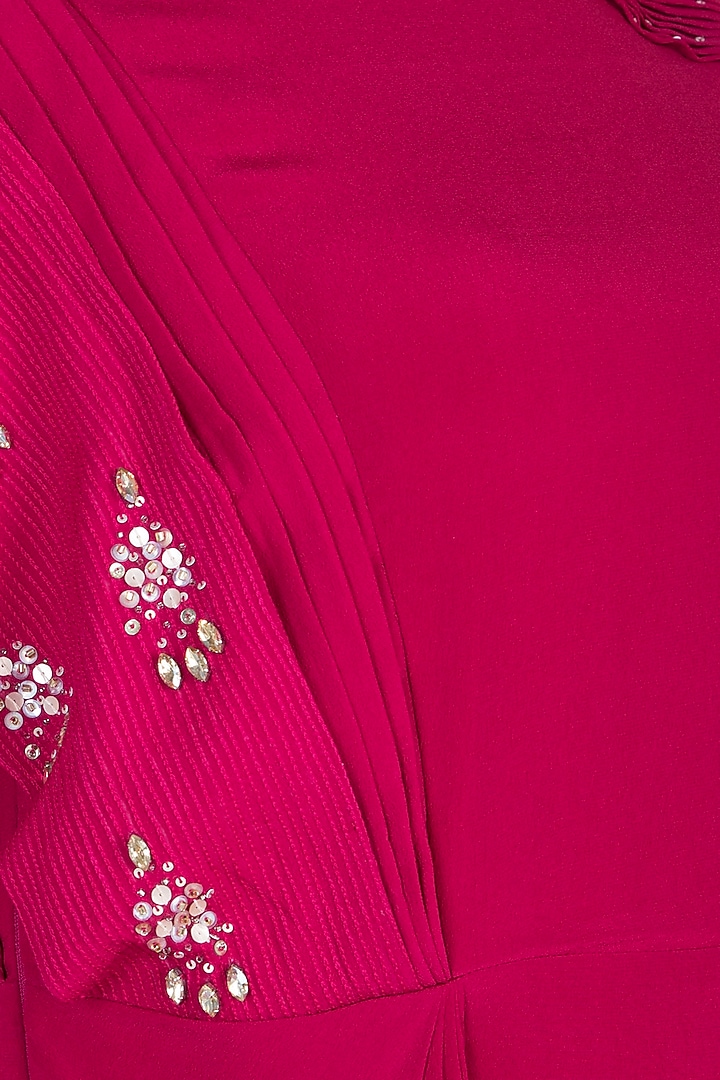 Pink Embroidered Draped Vacation Dress by Tisharth by Shivani at Pernia's Pop Up Shop