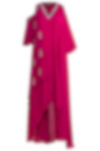 Pink Embroidered Kaftan Top With Pants by Tisharth by Shivani