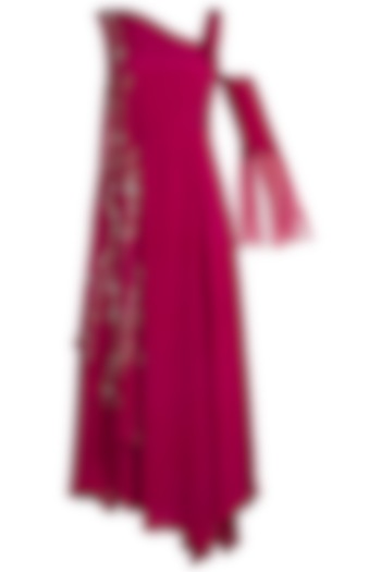 Pink Embroidered Asymmetrical dress by Tisharth by Shivani at Pernia's Pop Up Shop