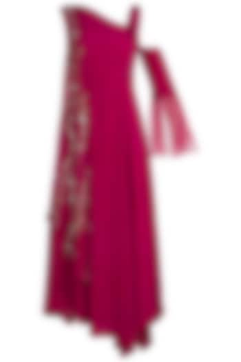 Pink Embroidered Asymmetrical dress by Tisharth by Shivani
