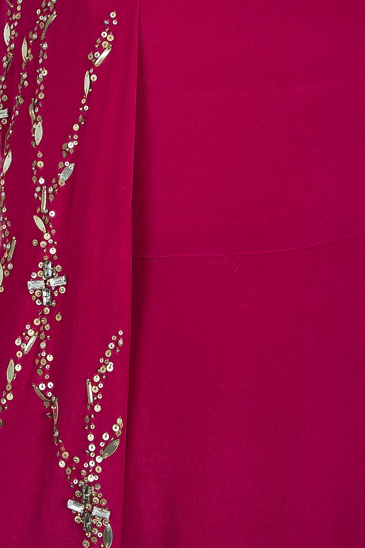 Pink Embroidered Asymmetrical Cocktail Dress by Tisharth by Shivani at Pernia's Pop Up Shop