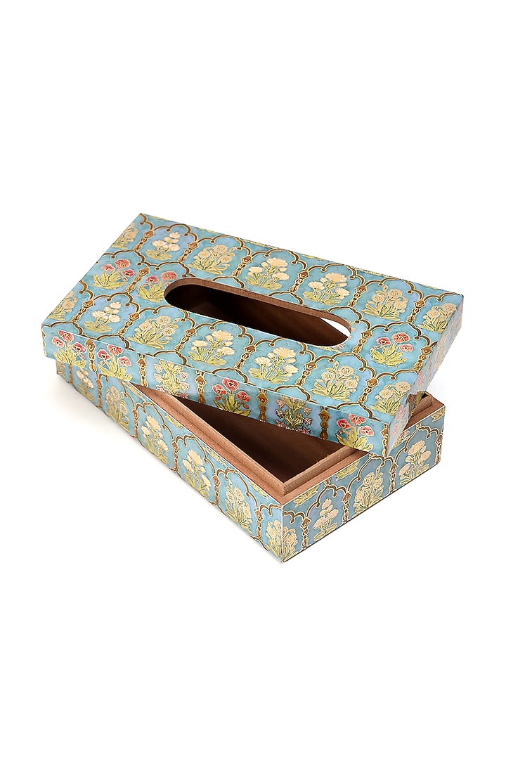 Multi-Colored Wood Tissue Box by BLUE ELEPHANT at Pernia's Pop Up Shop