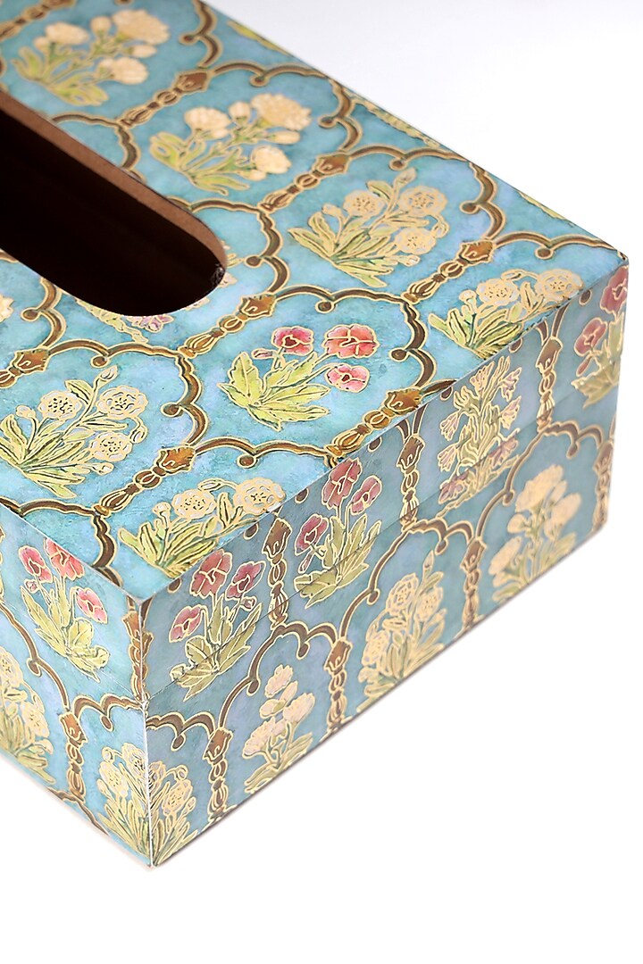 Multi-Colored Wood Tissue Box by BLUE ELEPHANT at Pernia's Pop Up Shop