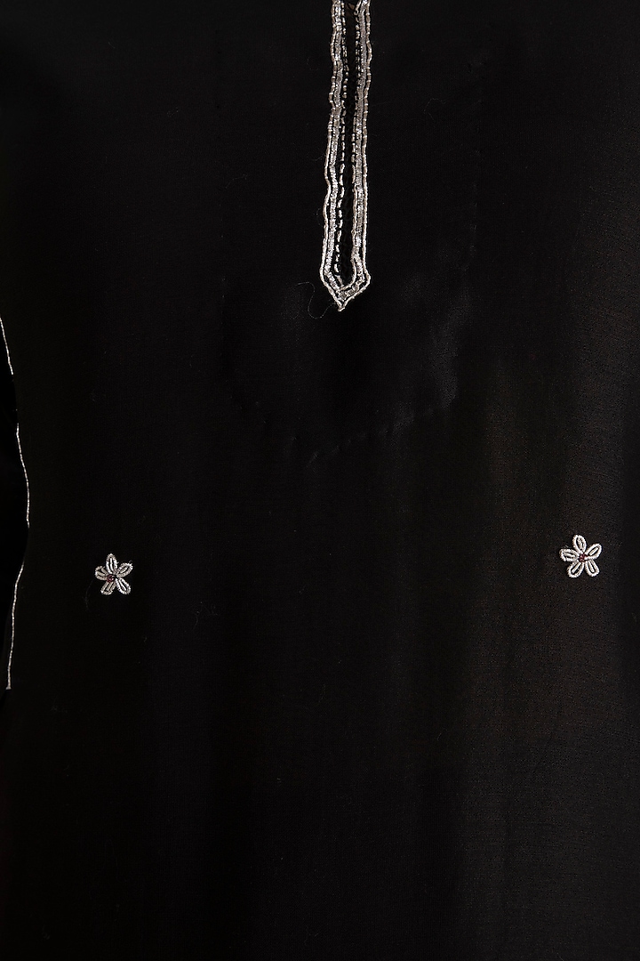 Black Embroidered Kurta Set by Tokree at Pernia's Pop Up Shop