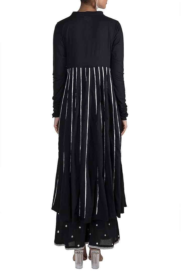 Black Kalidaar Kurta Set by Tokree at Pernia's Pop Up Shop