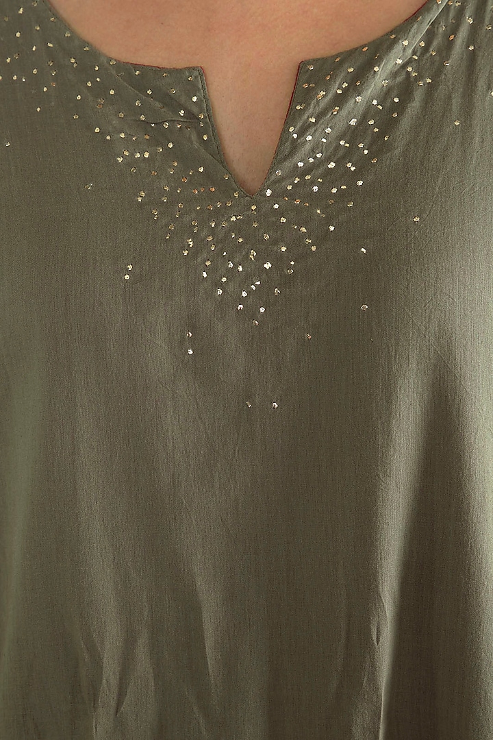 Grey Embellished Reversible Kurta Set by Tokree at Pernia's Pop Up Shop