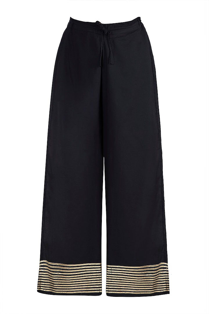 Black Embellished Kalidar Kurta With Pants by Tokree at Pernia's Pop Up Shop