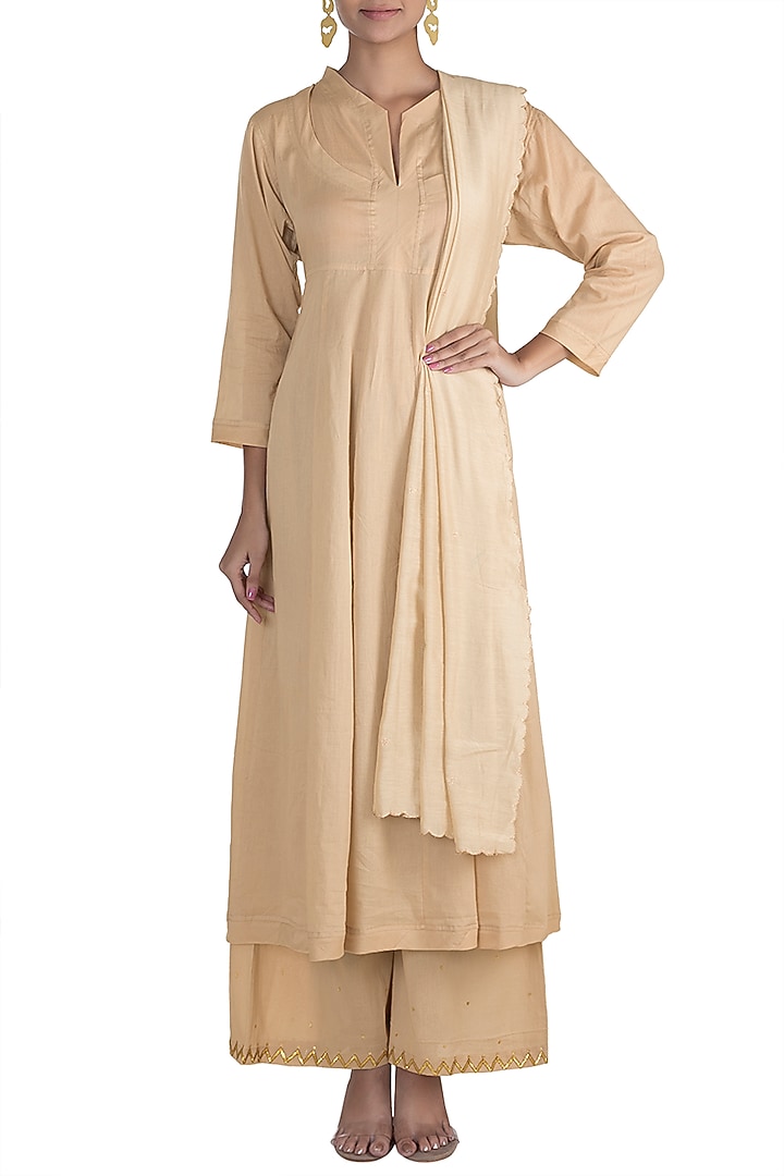 Powder Pink Kalidar Kurta Set by Tokree at Pernia's Pop Up Shop