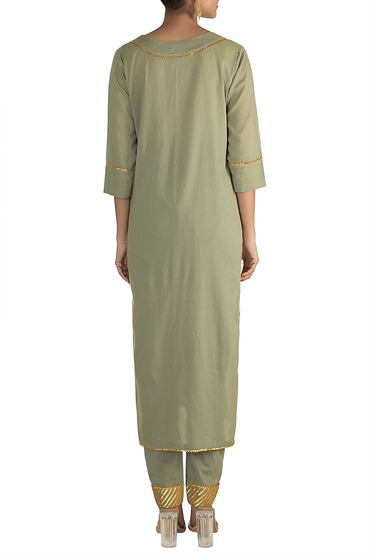 Jade Green Gota Kurta Set by Tokree at Pernia's Pop Up Shop