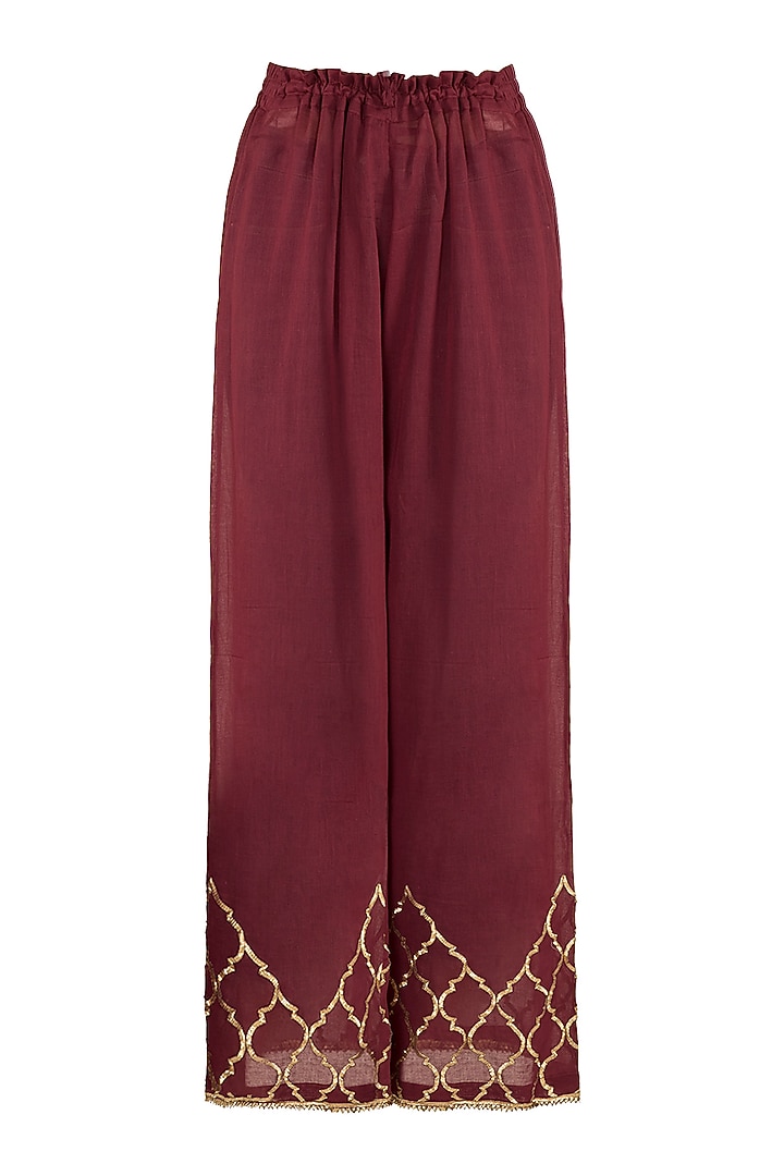 Red Crushed Kurta Set by Tokree at Pernia's Pop Up Shop