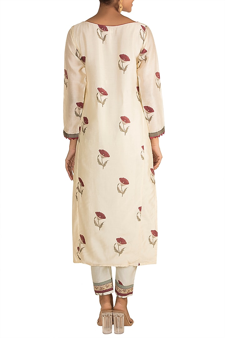 White Printed Kurta Set by Tokree at Pernia's Pop Up Shop