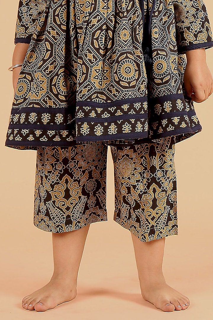 Multi-Colored Cotton Printed Kurta Set For Girls by Tjori India pvt ltd at Pernia's Pop Up Shop