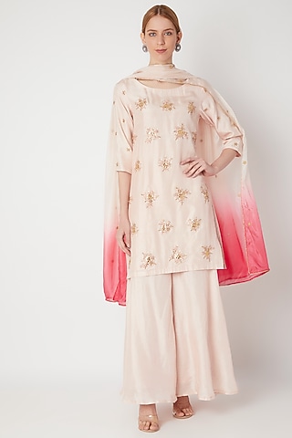 Blush Pink Embroidered Kurta Set by The Jaipur Story