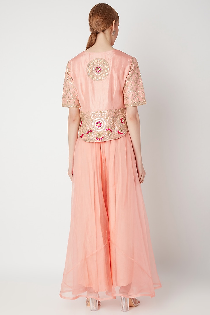 Blush Pink Embroidered Kurta With Pants by The Jaipur Story at Pernia's Pop Up Shop