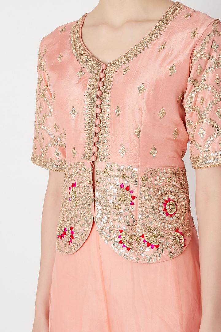 Blush Pink Embroidered Kurta With Pants by The Jaipur Story at Pernia's Pop Up Shop