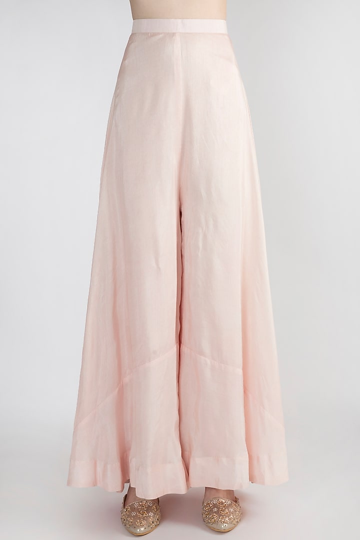 Pastel Pink Embroidered Kurta Palazzo Set by The Jaipur Story at Pernia's Pop Up Shop