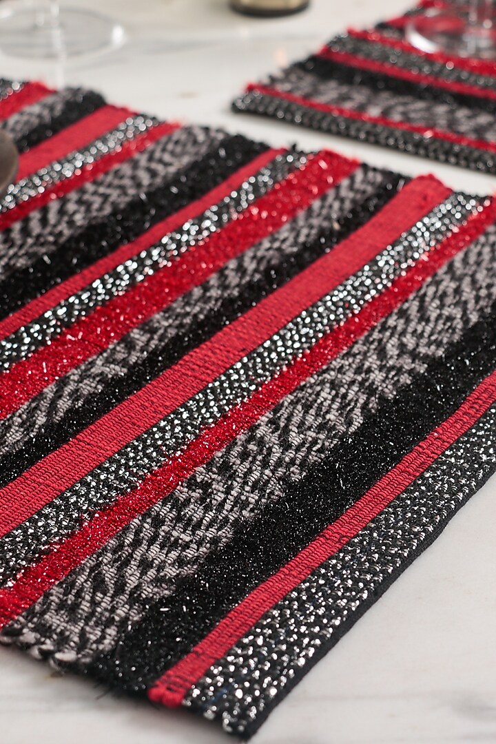 Scarlet Shimmer Table Mats (Set of 2) by The Kargha Story at Pernia's Pop Up Shop
