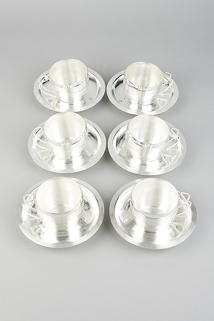 Silver Tea Cup Set (Set of 13) by The Khabiyas Trunk by KJ at Pernia's Pop Up Shop
