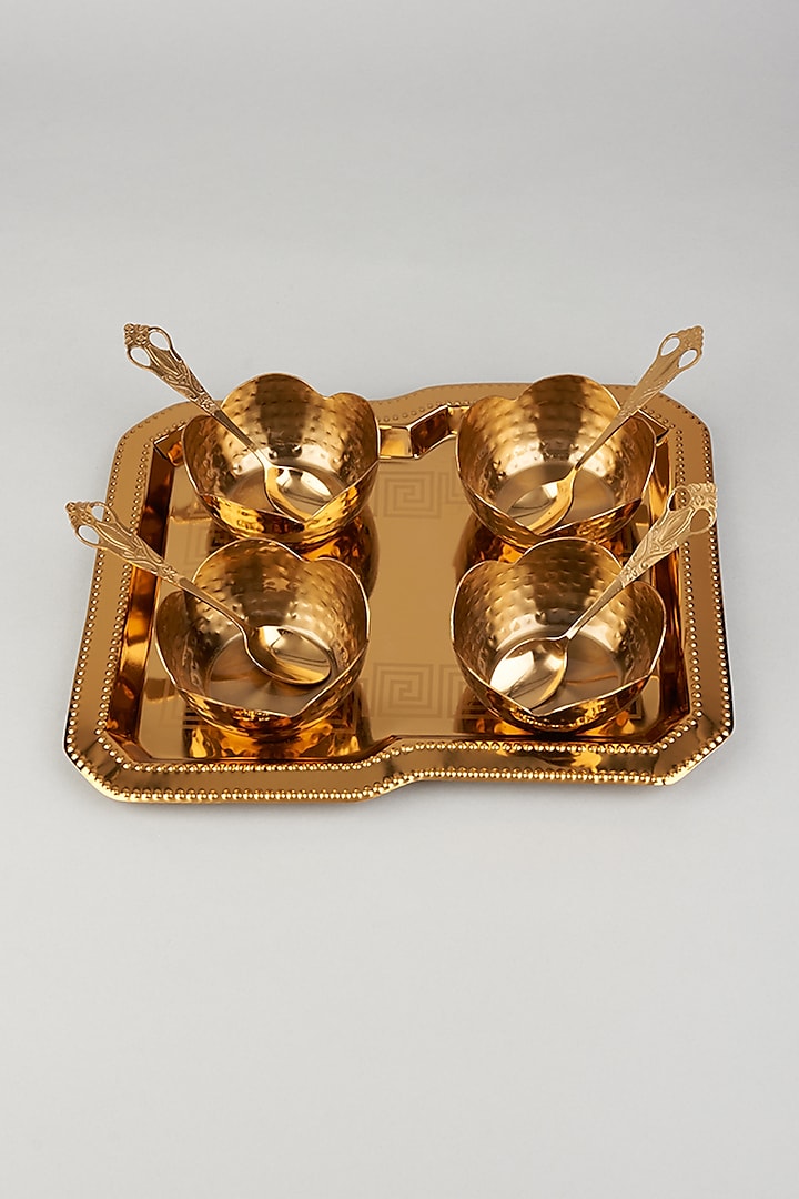 Rose Gold Bowl Set (Set of 9) by The Khabiyas Trunk by KJ