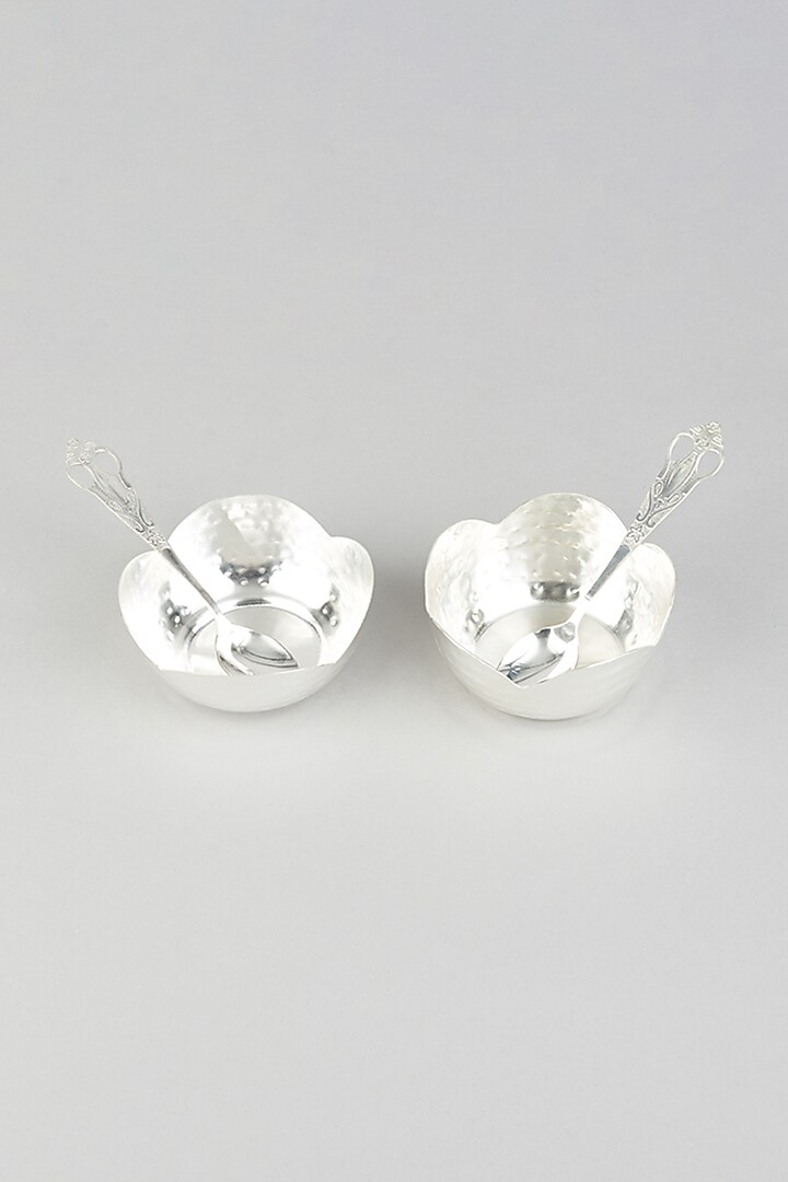 German Silver Metal Bowls, Tray & Spoons (Set of 5) by The Khabiyas Trunk by KJ at Pernia's Pop Up Shop