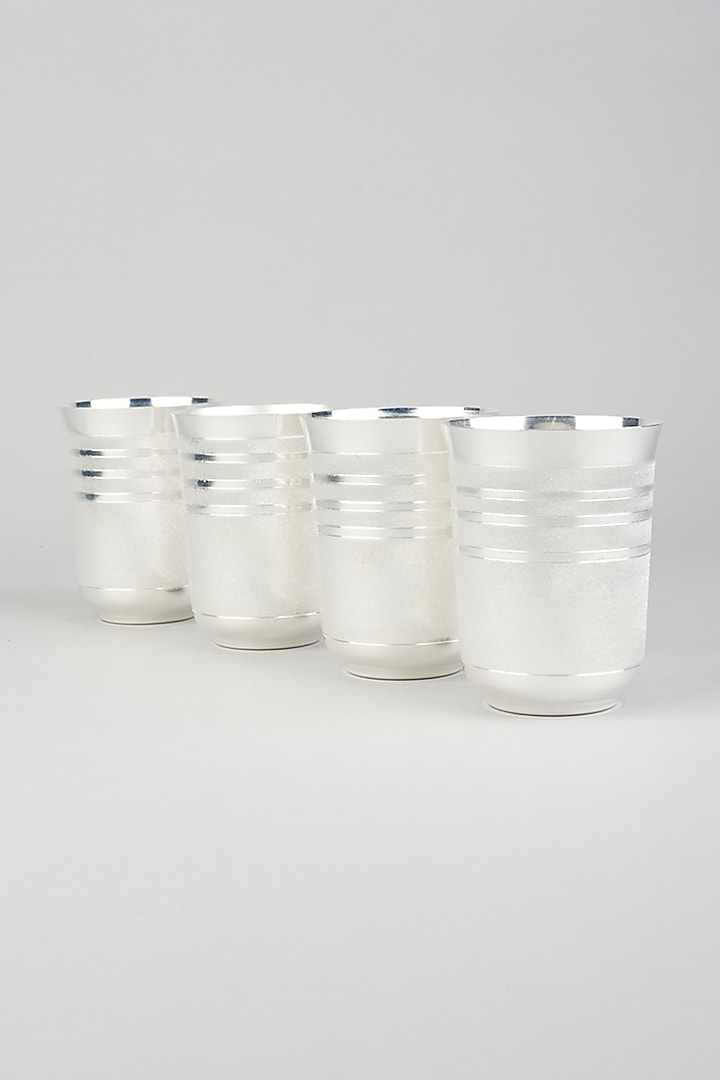German Silver Glasses & Tray (Set of 5) by The Khabiyas Trunk by KJ at Pernia's Pop Up Shop