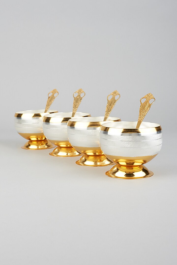 Gold & Silver Ice Cream Scoop Set (Set of 9) by The Khabiyas Trunk by KJ at Pernia's Pop Up Shop