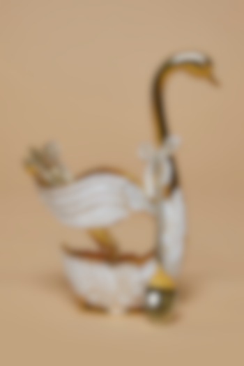 Gold & White Metal Greek Duck Spoon Set by The Khabiyas Trunk by KJ at Pernia's Pop Up Shop