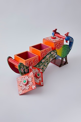 Orange Wooden Box Set by The Khabiyas Trunk by KJ