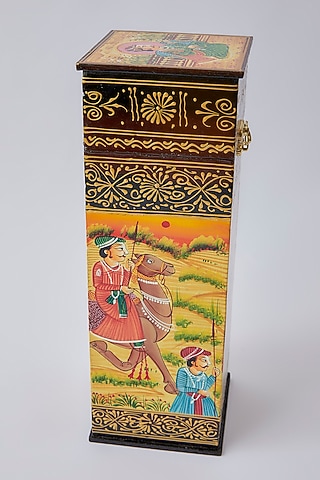 Brown Wooden Box by The Khabiyas Trunk by KJ