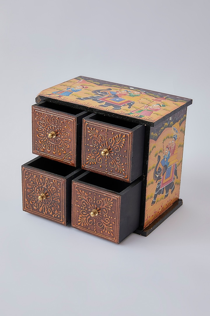 Brown Wooden Drawer Set With Cabinet by The Khabiyas Trunk by KJ at Pernia's Pop Up Shop