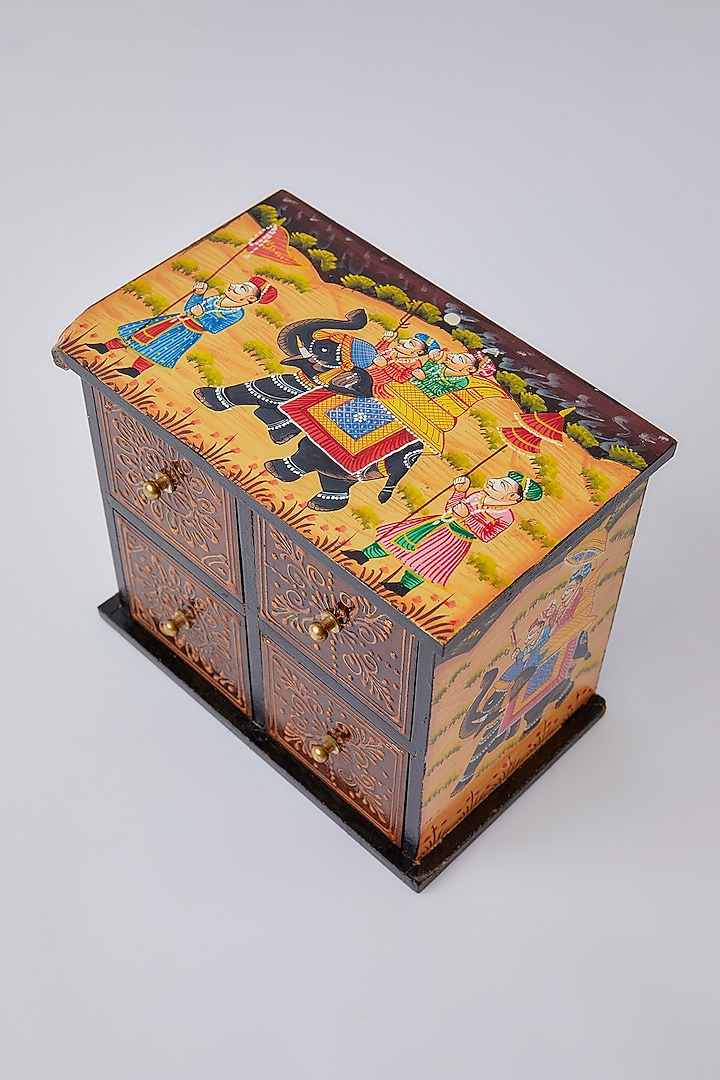 Brown Wooden Drawer Set With Cabinet by The Khabiyas Trunk by KJ at Pernia's Pop Up Shop