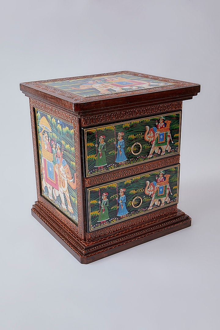 Brown Wooden Drawer Set With Cabinet by The Khabiyas Trunk by KJ at Pernia's Pop Up Shop