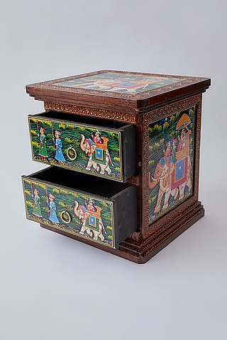 Brown Wooden Drawer Set With Cabinet by The Khabiyas Trunk by KJ