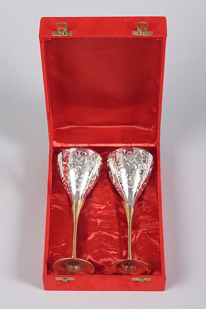 White German Silver Wine Glasses (Set of 2) by The Khabiyas Trunk by KJ at Pernia's Pop Up Shop