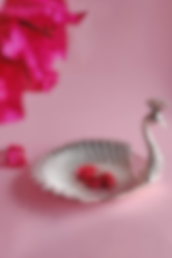 Silver Plated Peacock Decorative Tray by The Khabiyas Trunk by KJ at Pernia's Pop Up Shop